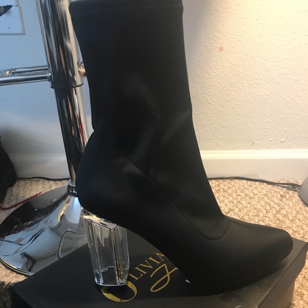 Clear heel boots
